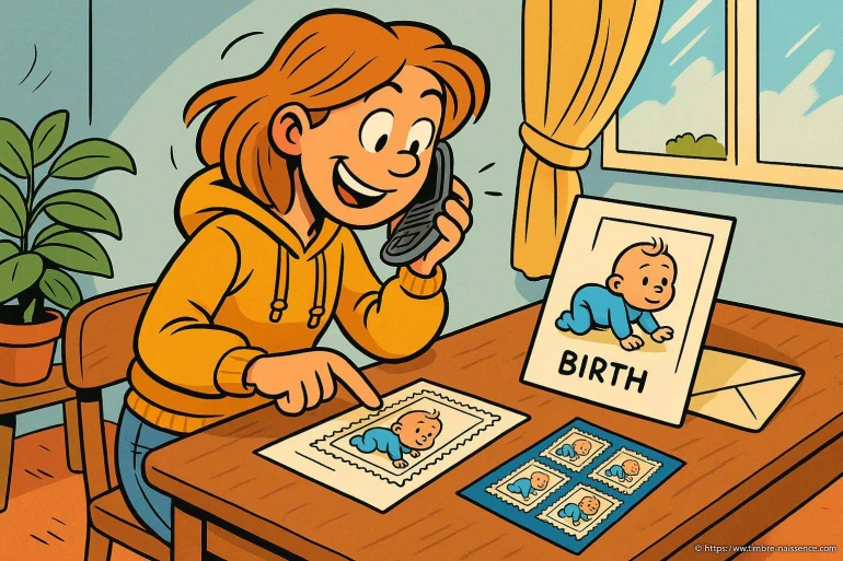 Femme préparant cartes de naissance
