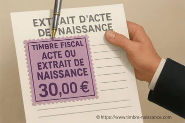 Timbre fiscal pour acte ou extrait de naissance : ce qu’il faut savoir